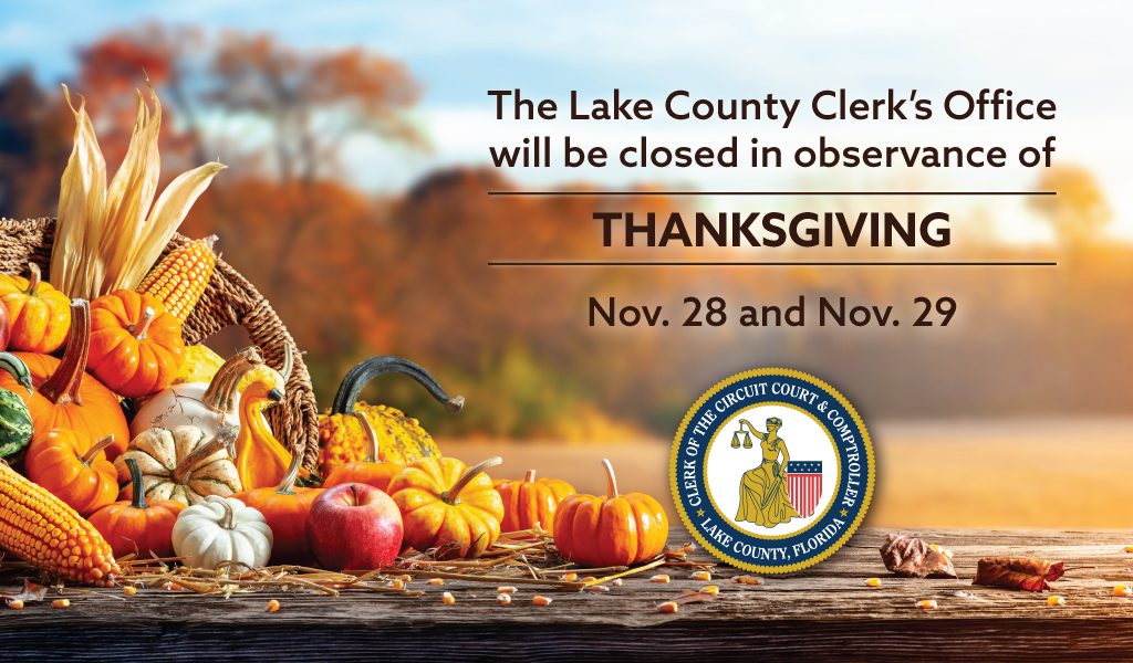 Lake County Clerk’s Office to close for Thanksgiving holiday — Copy