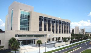 An exterior of the Lake County Courthouse building.